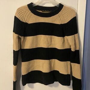Zara Striped Black and Beige Women's Sweater